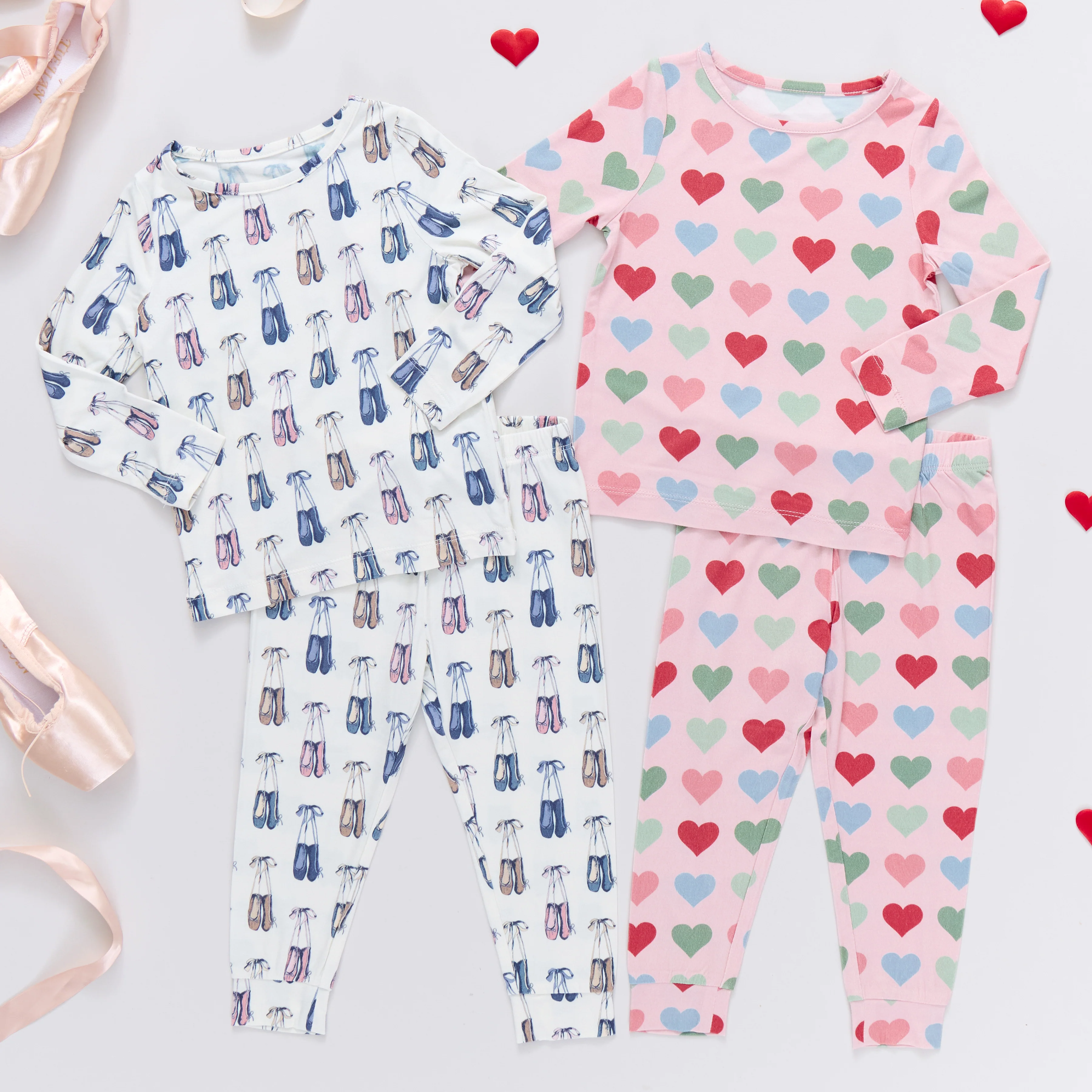 Kids Bamboo PJ Set - Ballet Slippers - Image 2