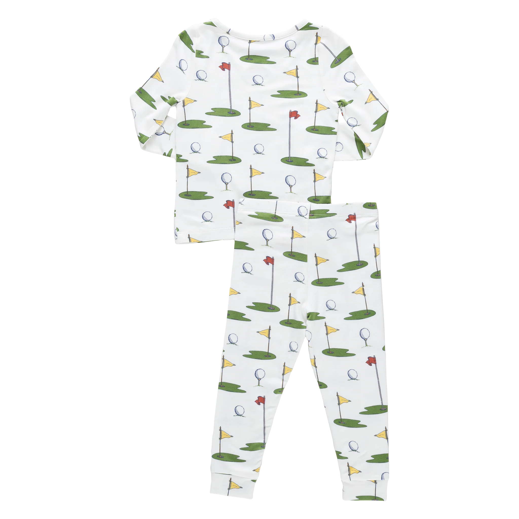 Kids Bamboo PJ Set - Cream Golf Tournament - Image 5
