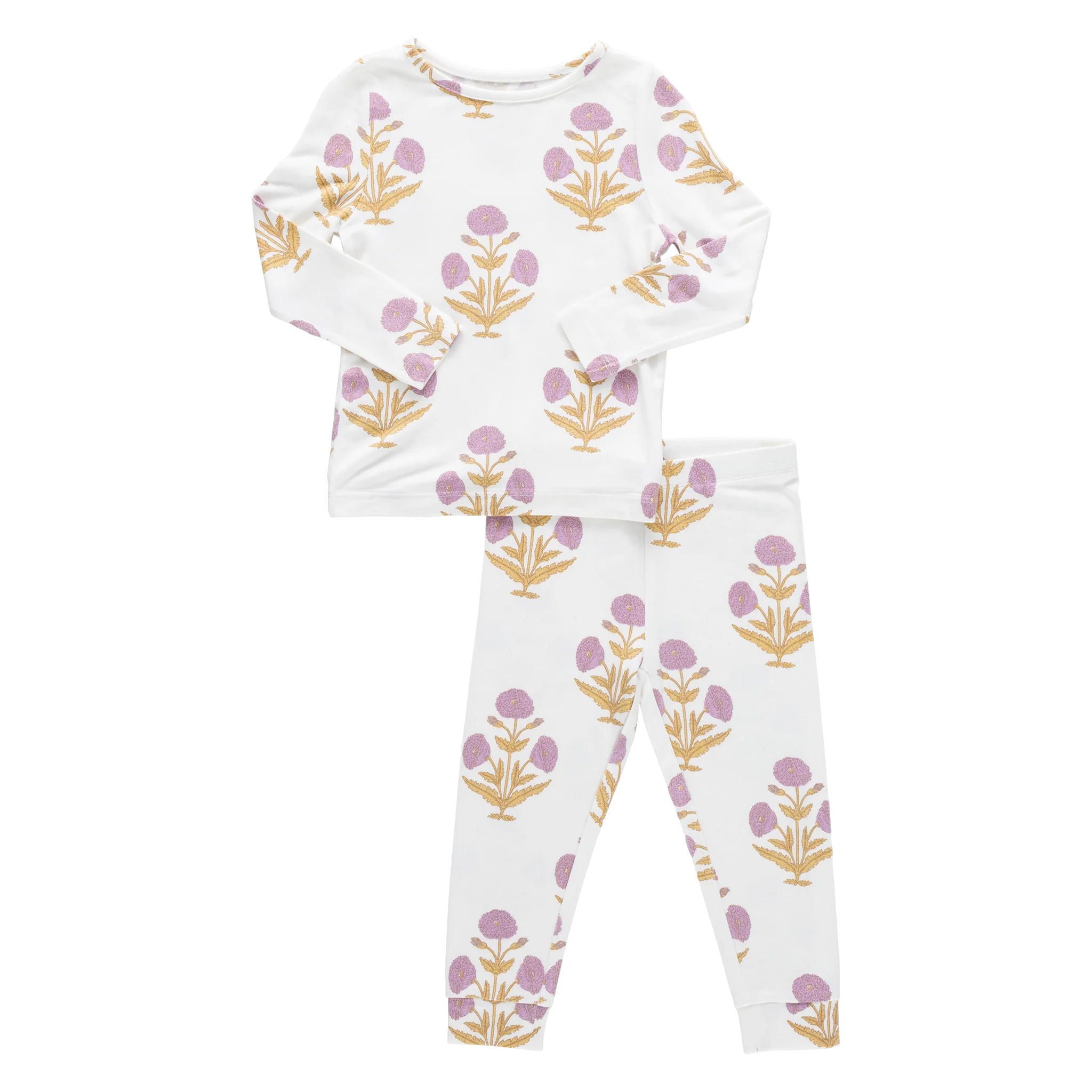 Kids Bamboo PJ Set - Lavender Dandelion