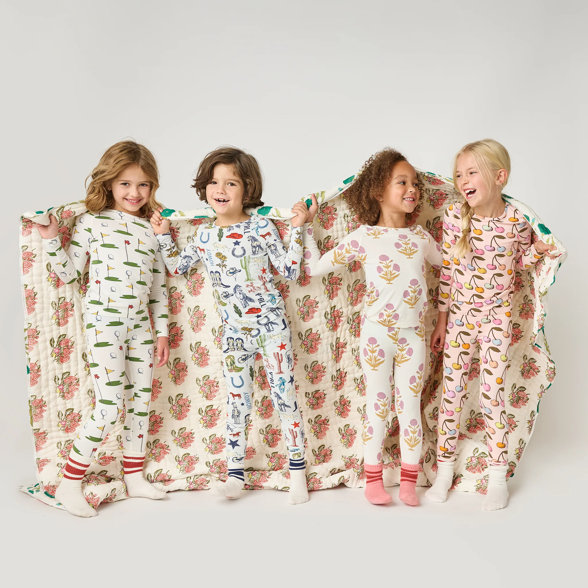 Kids Bamboo PJ Set - Lavender Dandelion - Image 2
