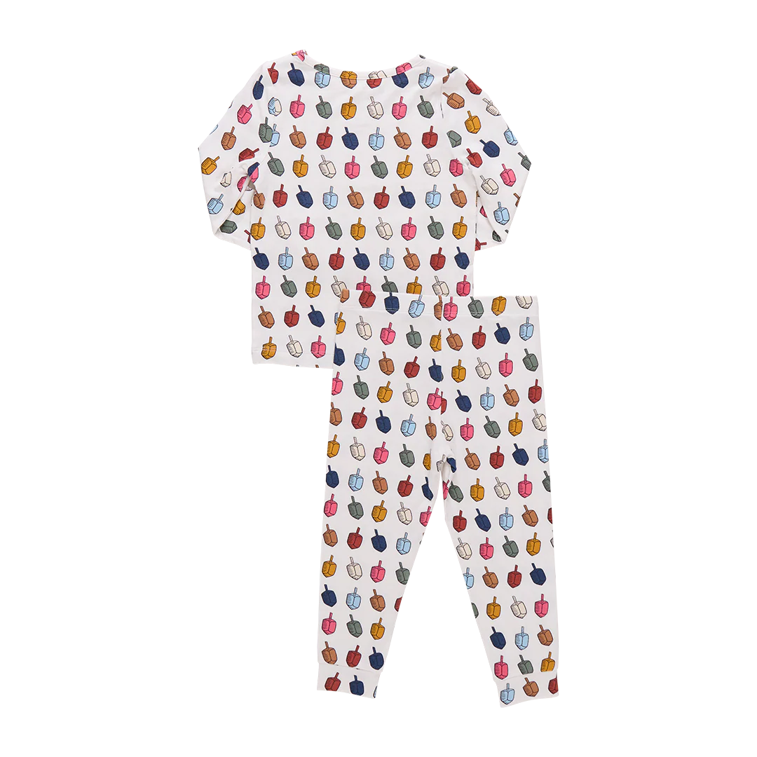 Kids Bamboo PJ Set - Multi Dreidels - Image 4