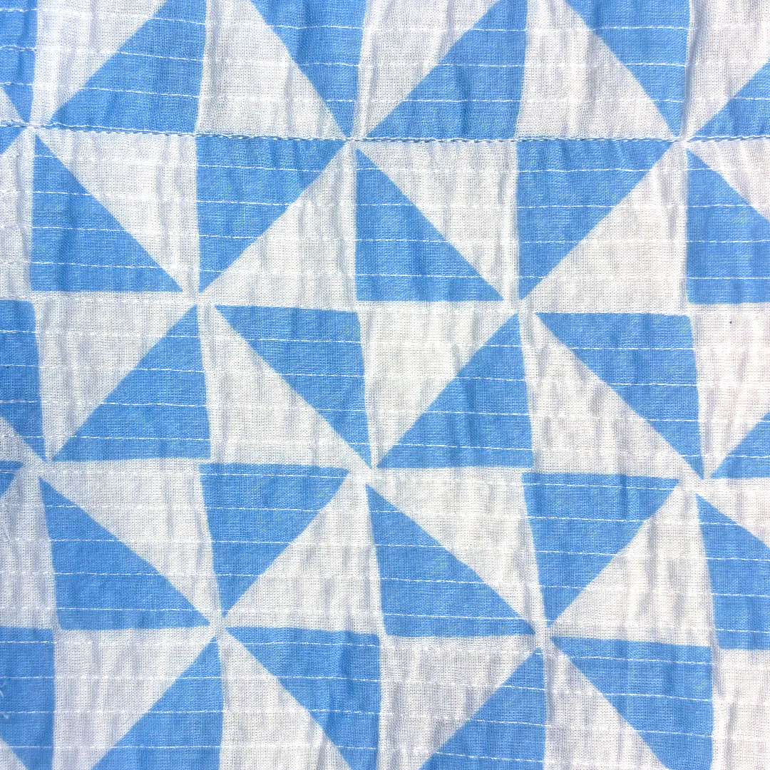 Large Reversible Quilted Tote - Blue Oversized Dandelion - Image 3