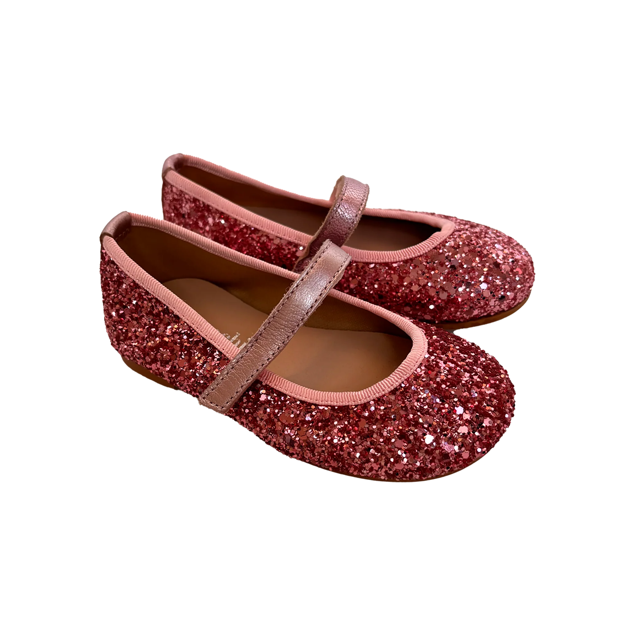 Leather Glitter Mary Jane - Carmin Pink