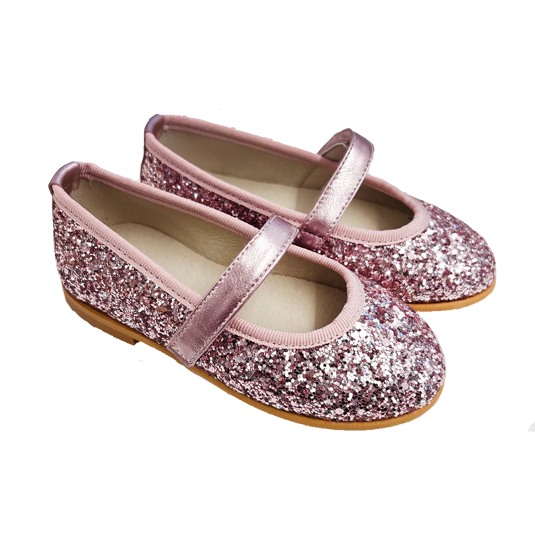 Leather Glitter Mary Jane - Rosada