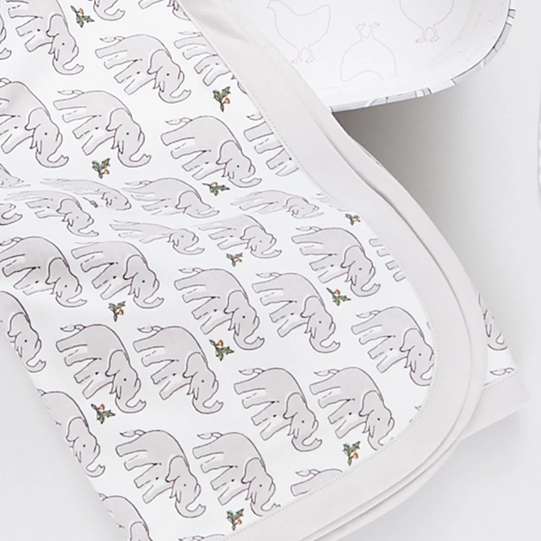 Nesting Box Baby Take Home Set - Elephant Block Print - Image 6