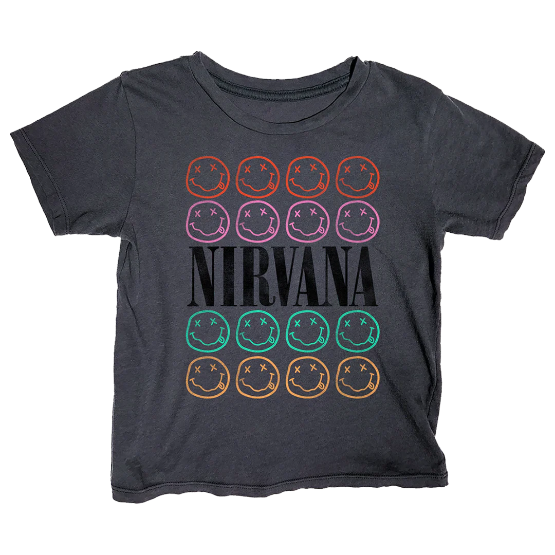 Nirvana Smiley Short Sleeve Tee - Vintage Black