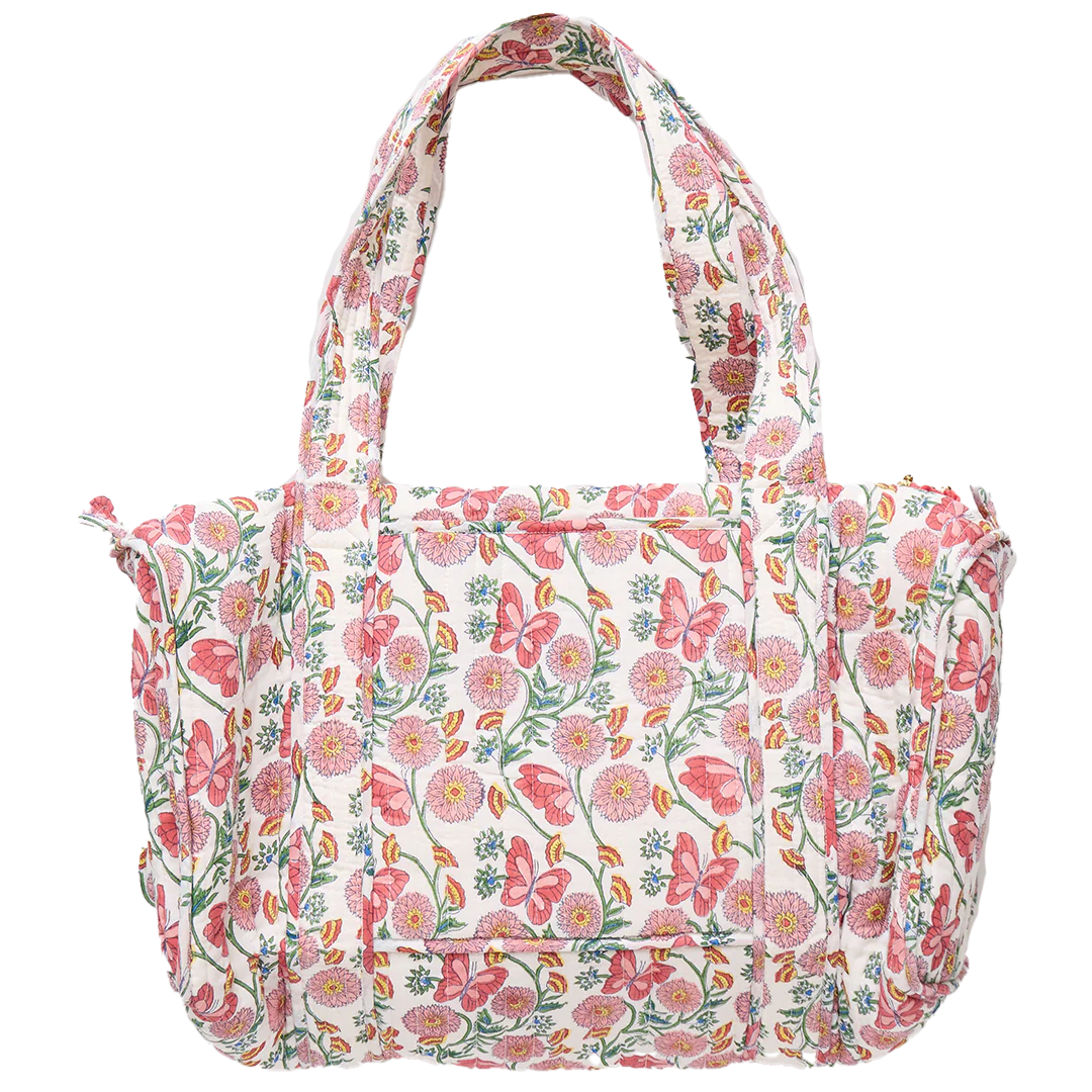 Quilted Duffle Bag - Butterfly Vines