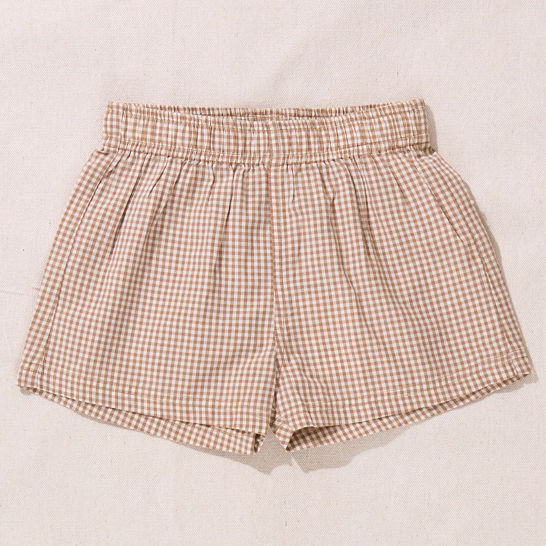 Sandbox Short - Cocoa Gingham