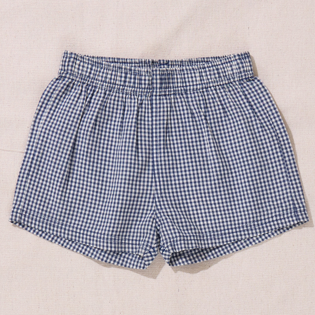 Sandbox Short - Navy Gingham