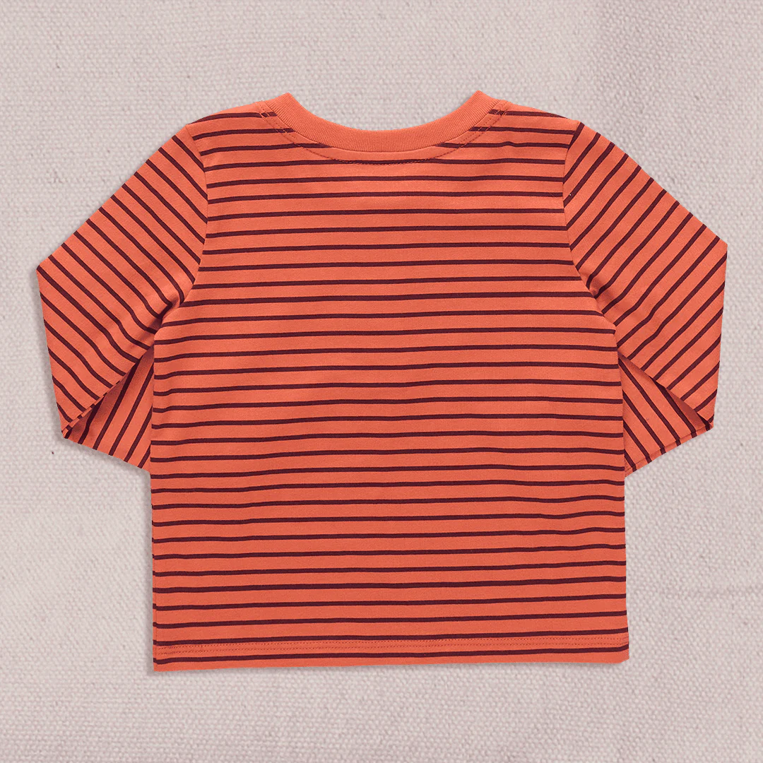 Scout Long Sleeve Henley - Orange Mini Stripe - Image 5
