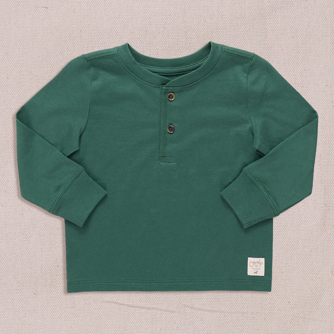 Scout Long Sleeve Henley - Pine