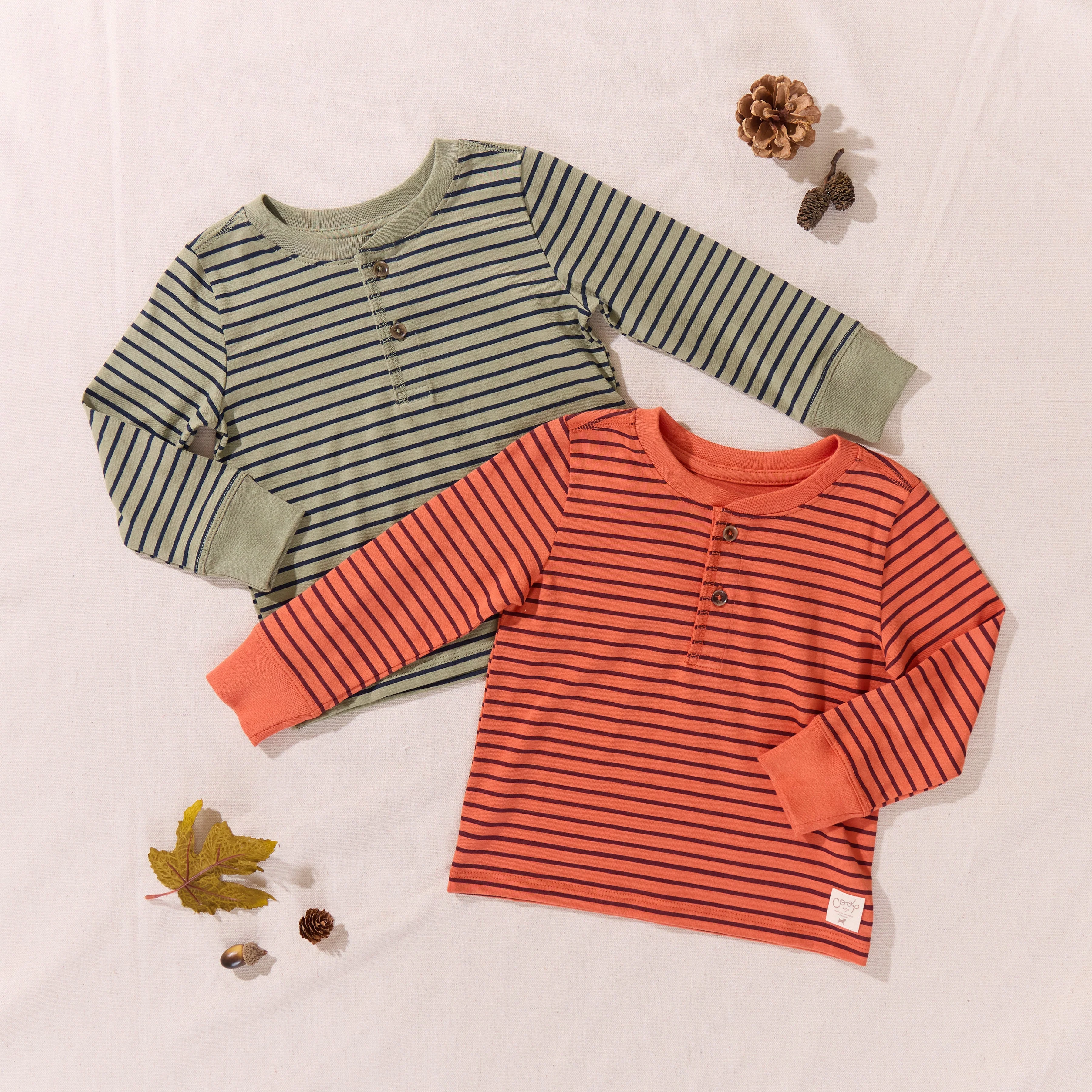 Scout Long Sleeve Henley T-Shirt - Green Mini Stripe - Image 4