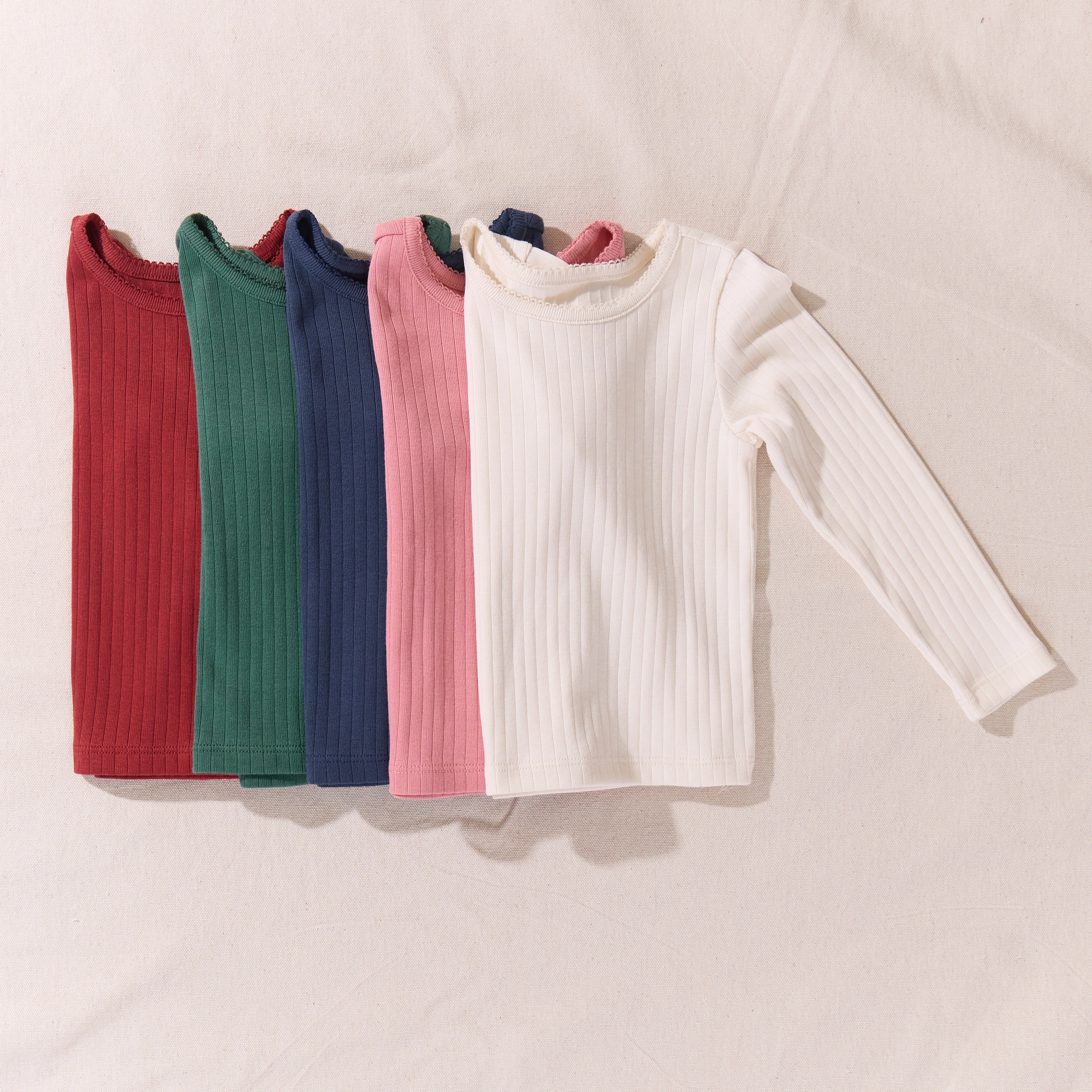 Seesaw Long Sleeve Rib T-shirt - Dark Pink - Image 3