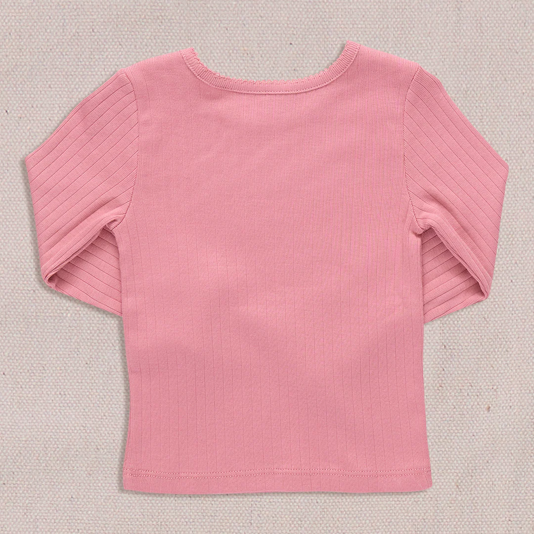 Seesaw Long Sleeve Rib T-shirt - Dark Pink - Image 5