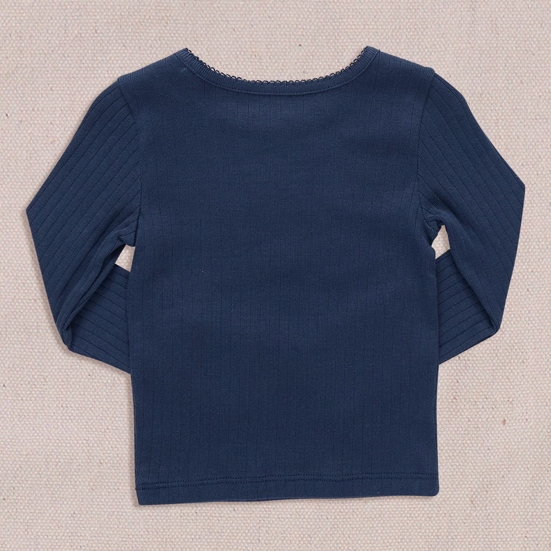 Seesaw Long Sleeve Rib T-shirt - Navy - Image 3