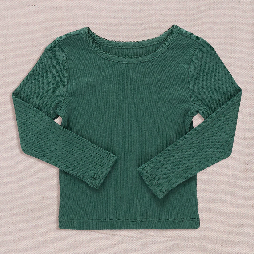 Seesaw Long Sleeve Rib T-shirt - Pine