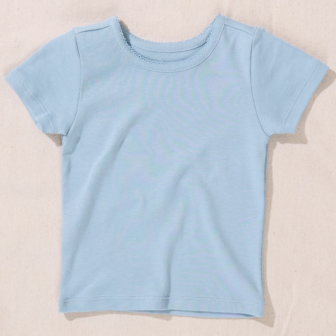 Short Sleeve Seesaw Rib T-Shirt - Light Blue