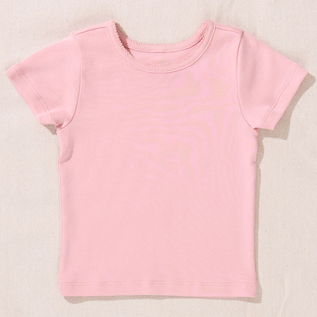 Short Sleeve Seesaw Rib T-Shirt - Pink