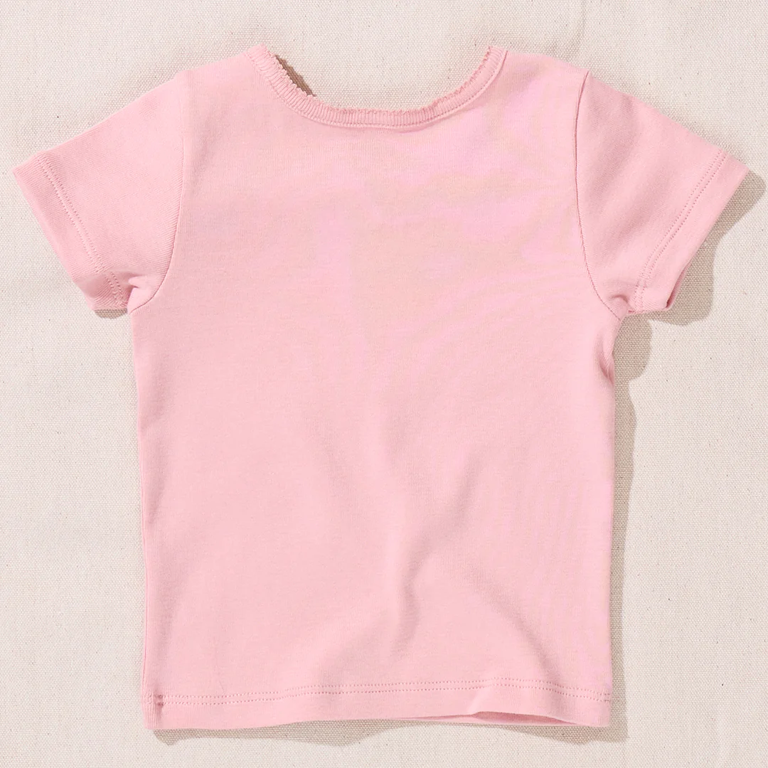 Short Sleeve Seesaw Rib T-Shirt - Pink - Image 3