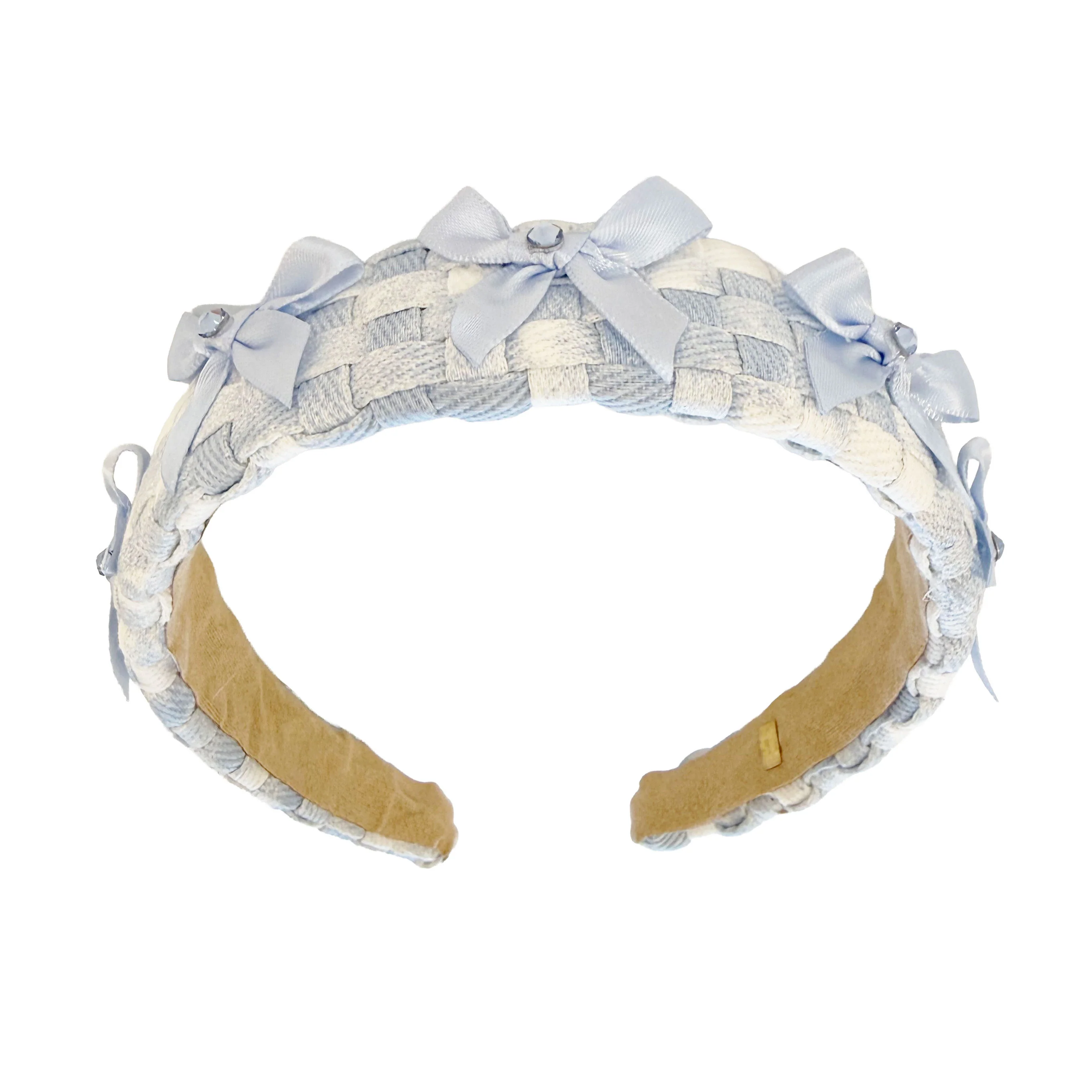 Weave Bow Headband - Blue