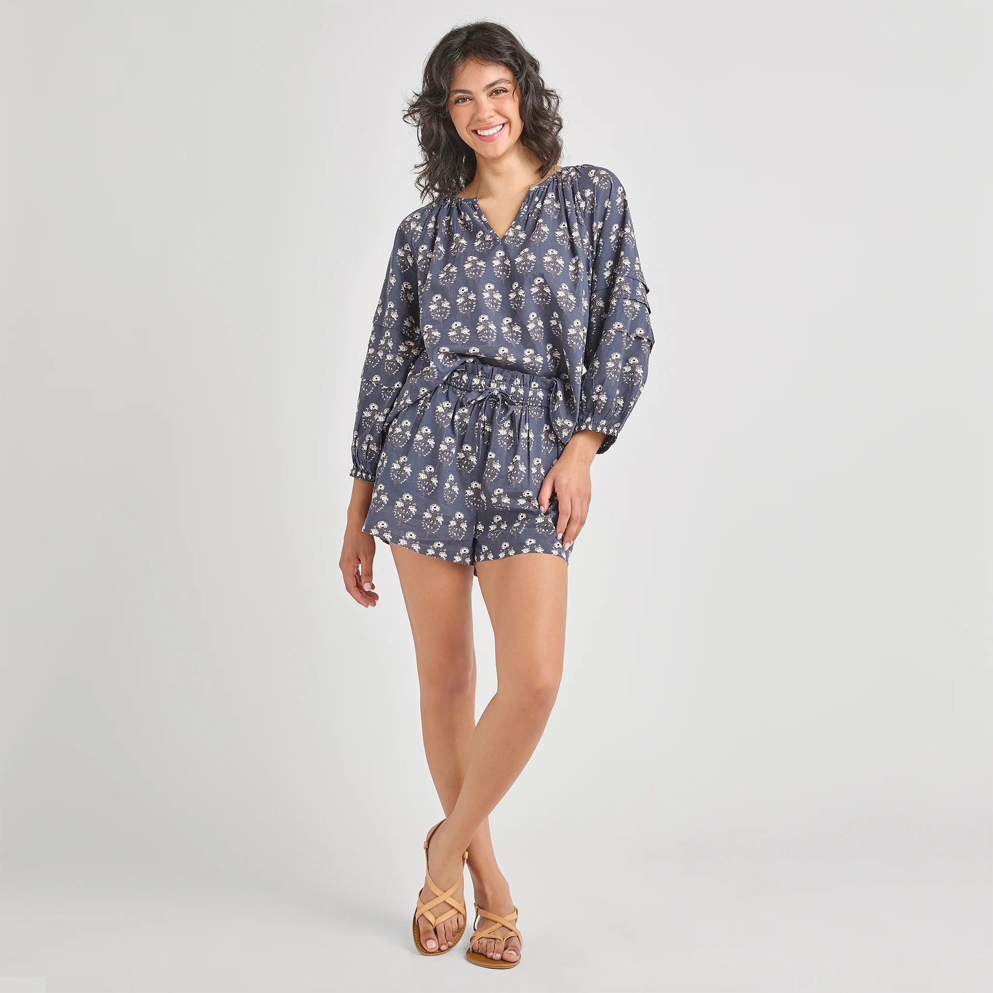 Womens Ava Top - Navy Strawflower - Image 4