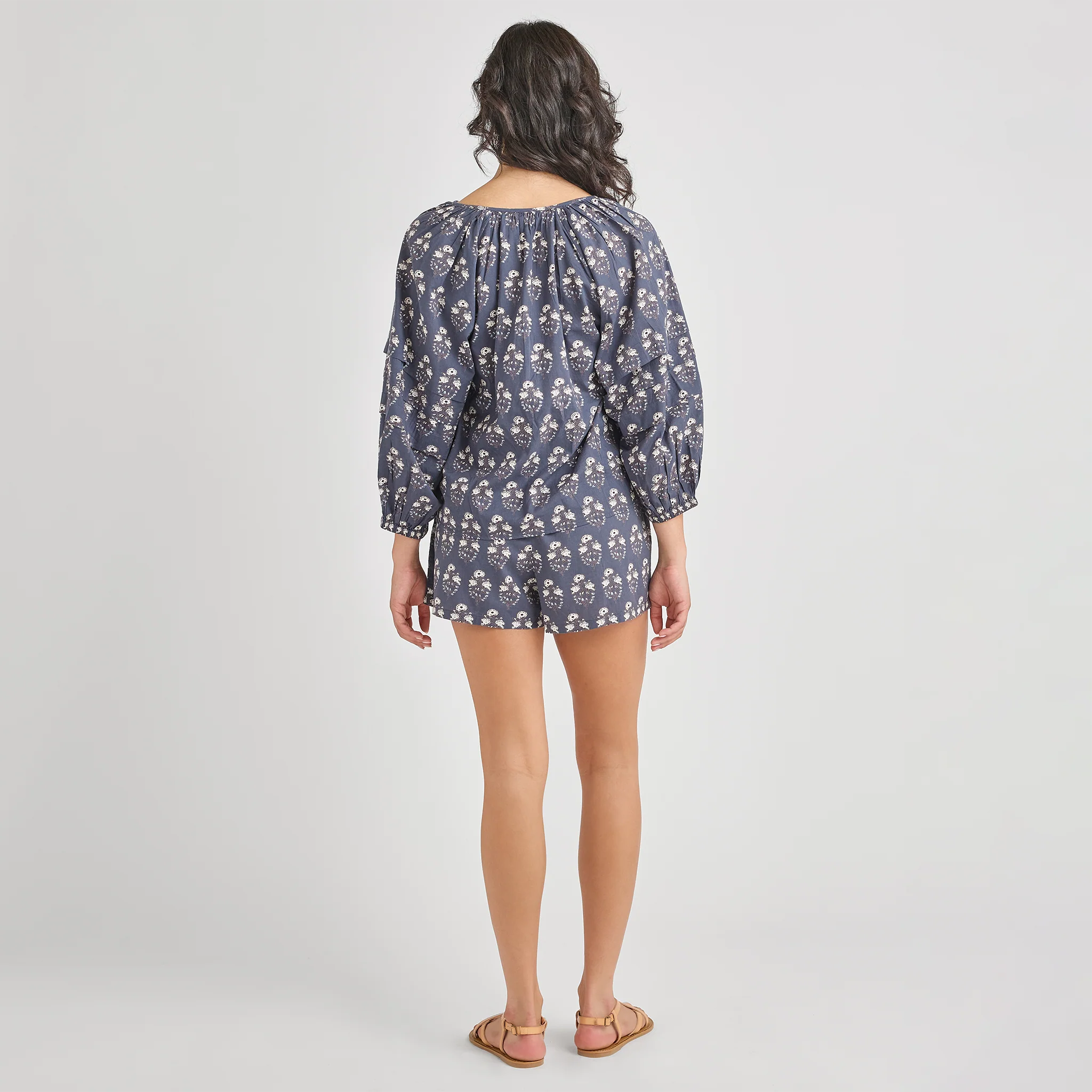 Womens Ava Top - Navy Strawflower - Image 5