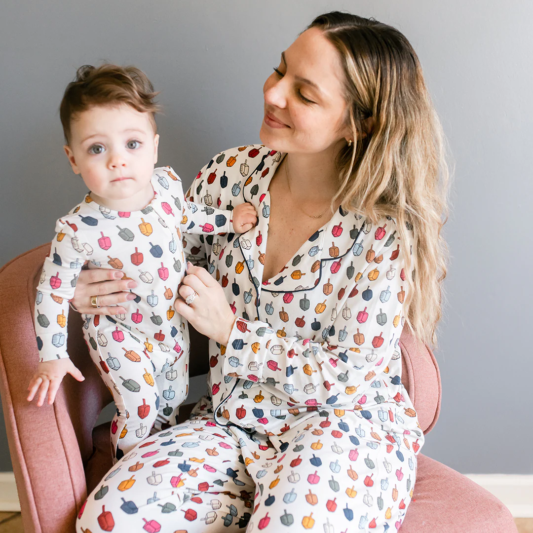 Womens Bamboo PJ Set - Multi Dreidels