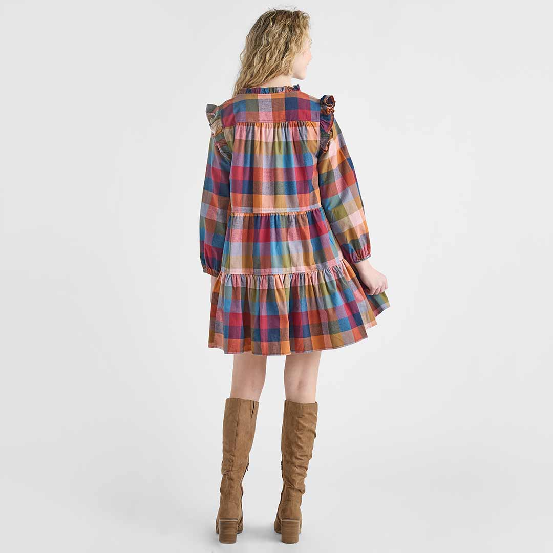 Womens Kalani Dress - Harvest Check - Image 3