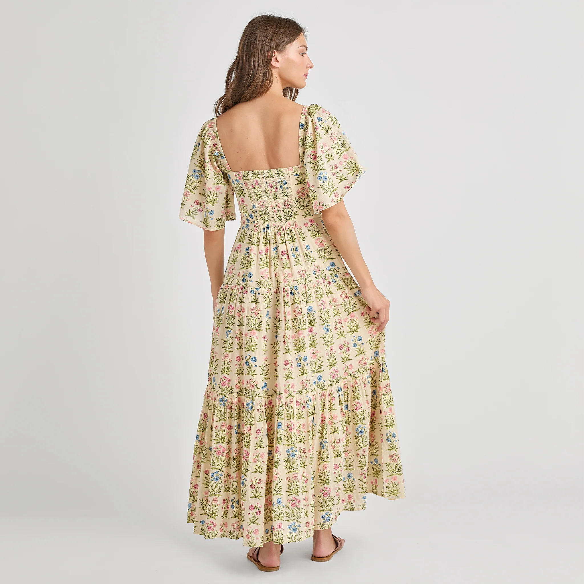 Womens Marilyn Bell Sleeve Dress - Leafy Floral - Image 7