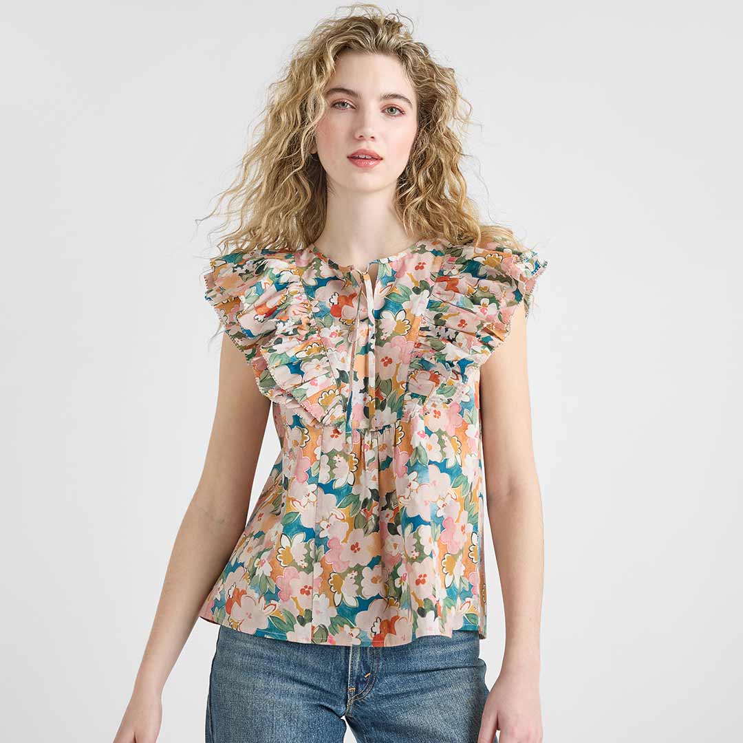 Womens Marlowe Top - Watercolor Floral
