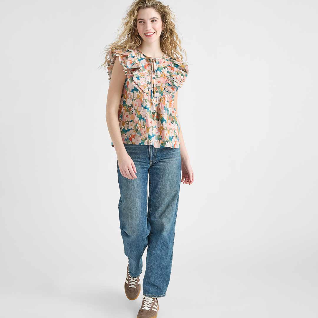 Womens Marlowe Top - Watercolor Floral - Image 4