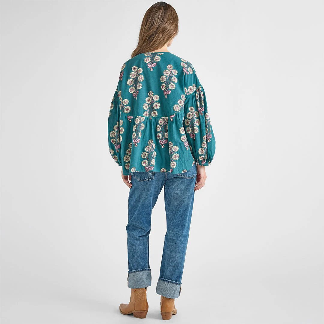 Womens Rhett Top - Evergreen Buttercup Floral - Image 2