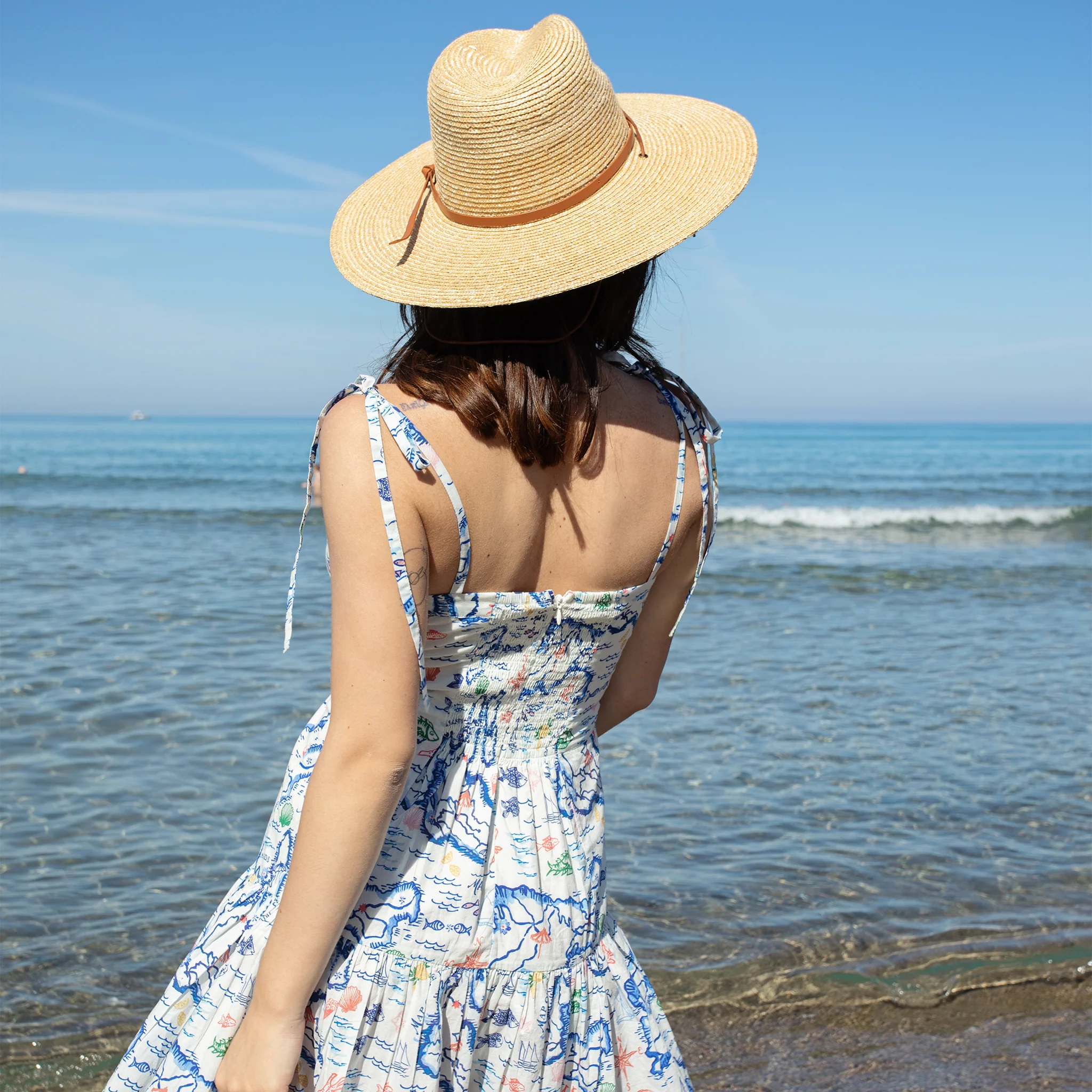 Womens Short Marilyn Dress - Island Map - Image 3