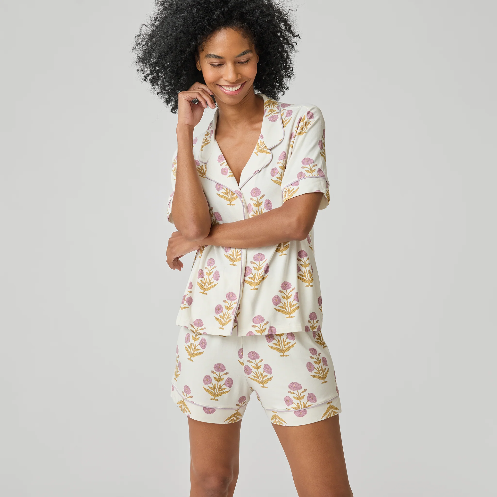 Womens Short PJ Set - Lavender Dandelion - Image 3