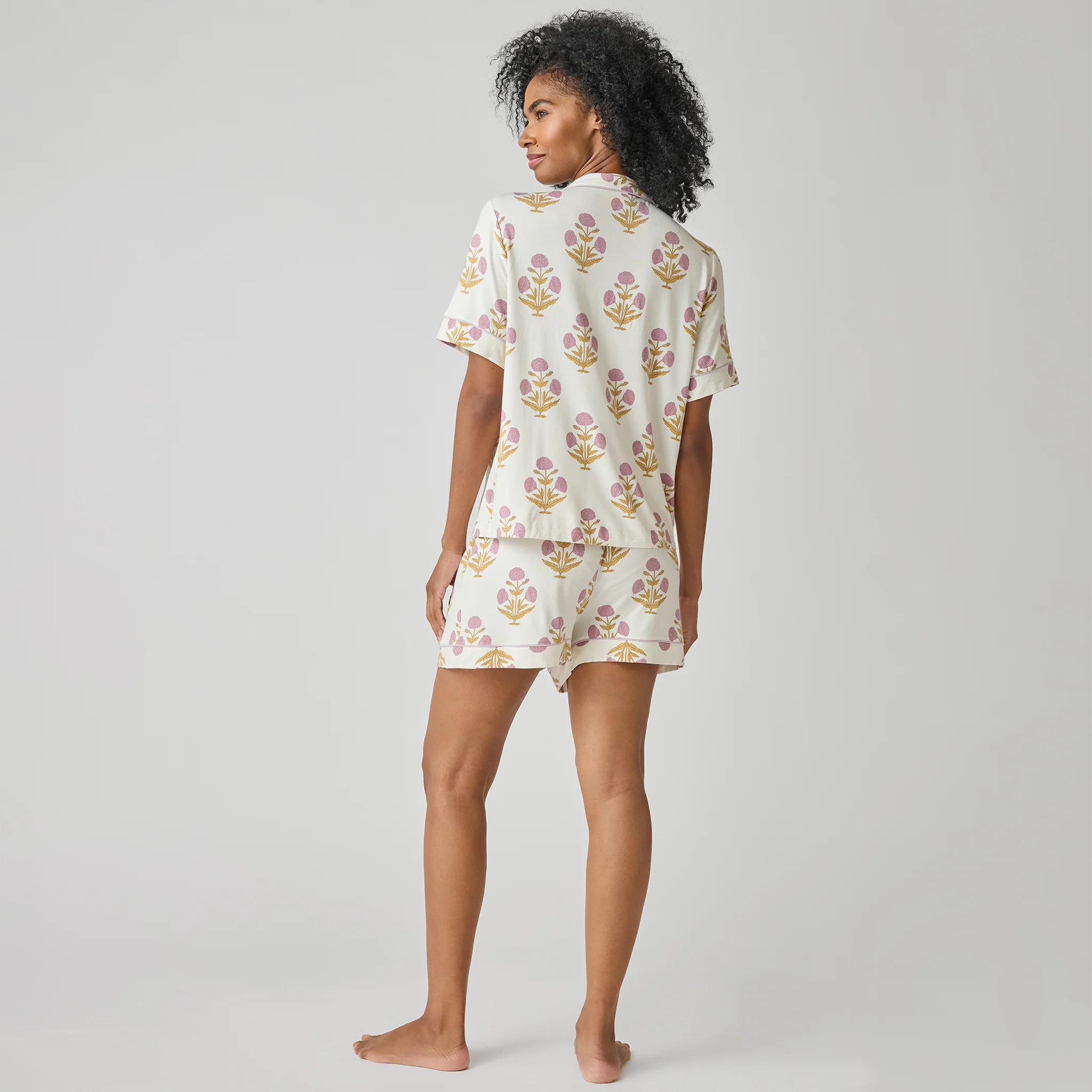 Womens Short PJ Set - Lavender Dandelion - Image 4