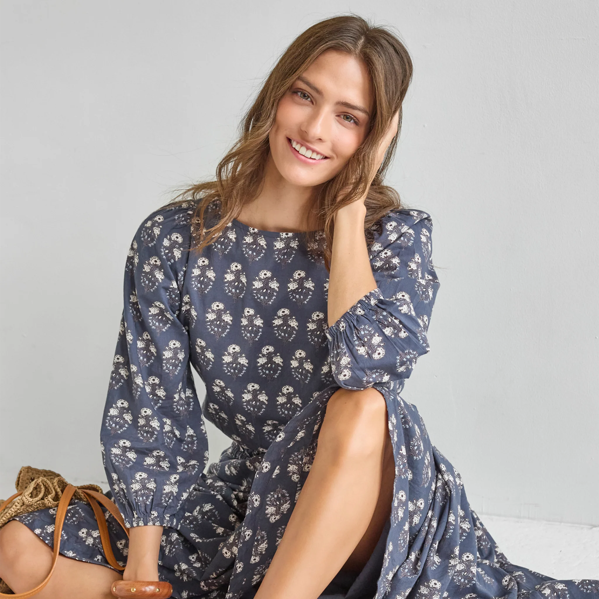 Womens Sunita Top - Navy Strawflower - Image 2