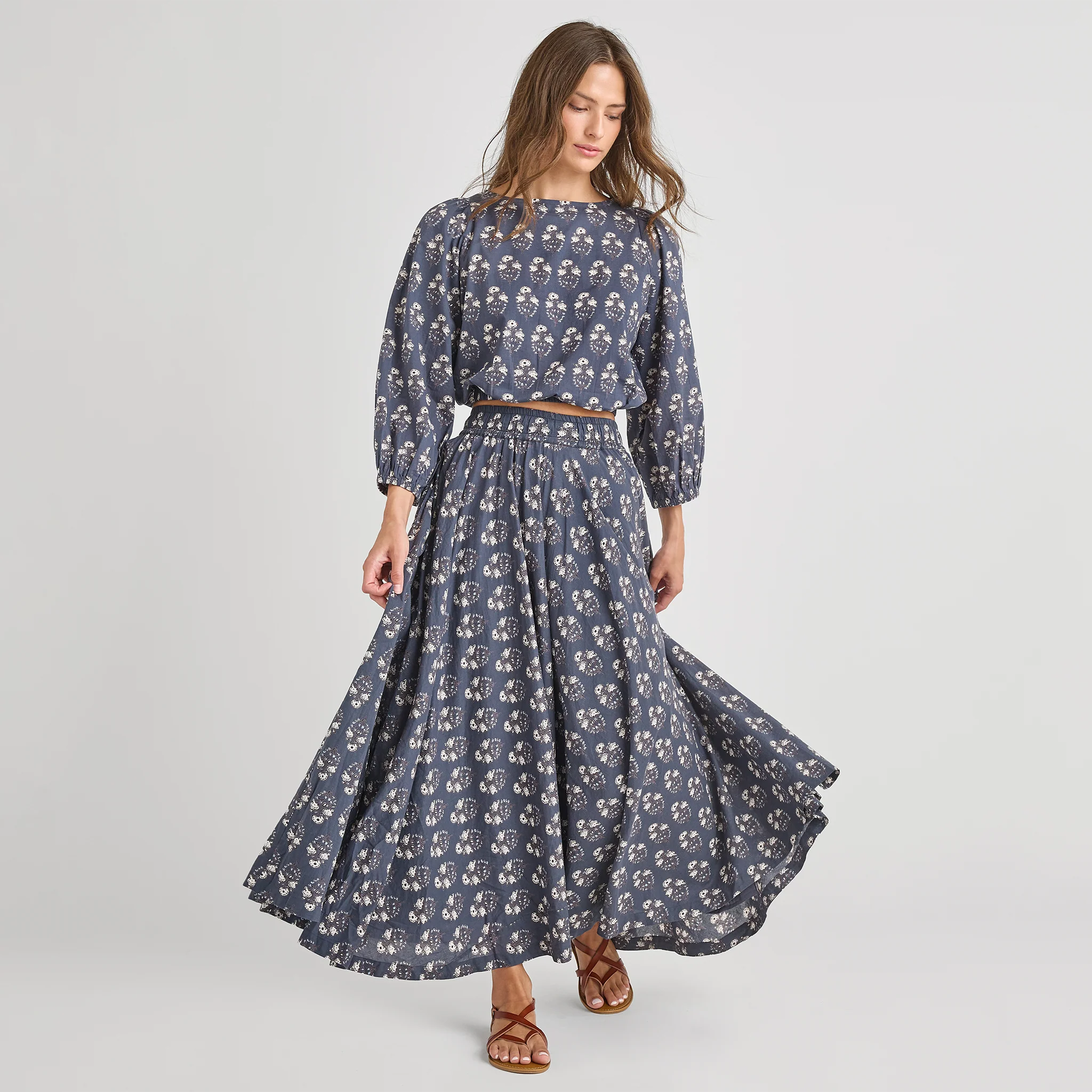 Womens Sunita Top - Navy Strawflower - Image 3