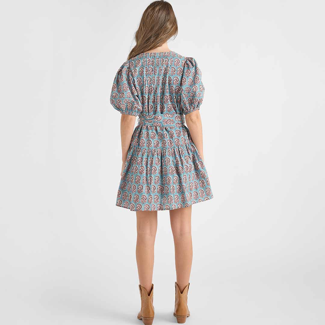 Womens Valentina Dress - Blue Paisley - Image 3